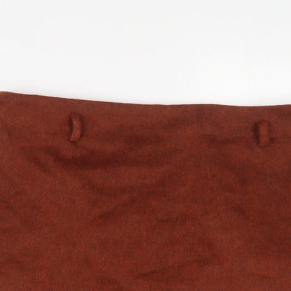 New Look Womens Brown Polyester A-Line Skirt Size 12 Zip