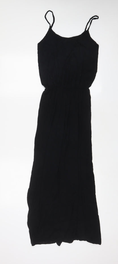 River Island Womens Black Viscose A-Line Size 8 Scoop Neck Pullover