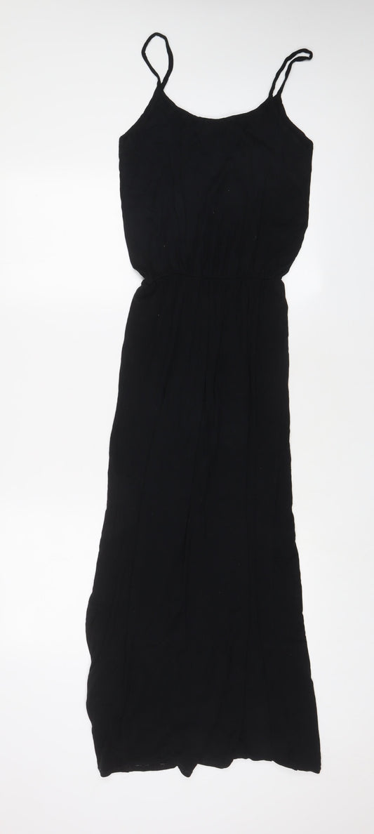 River Island Womens Black Viscose A-Line Size 8 Scoop Neck Pullover