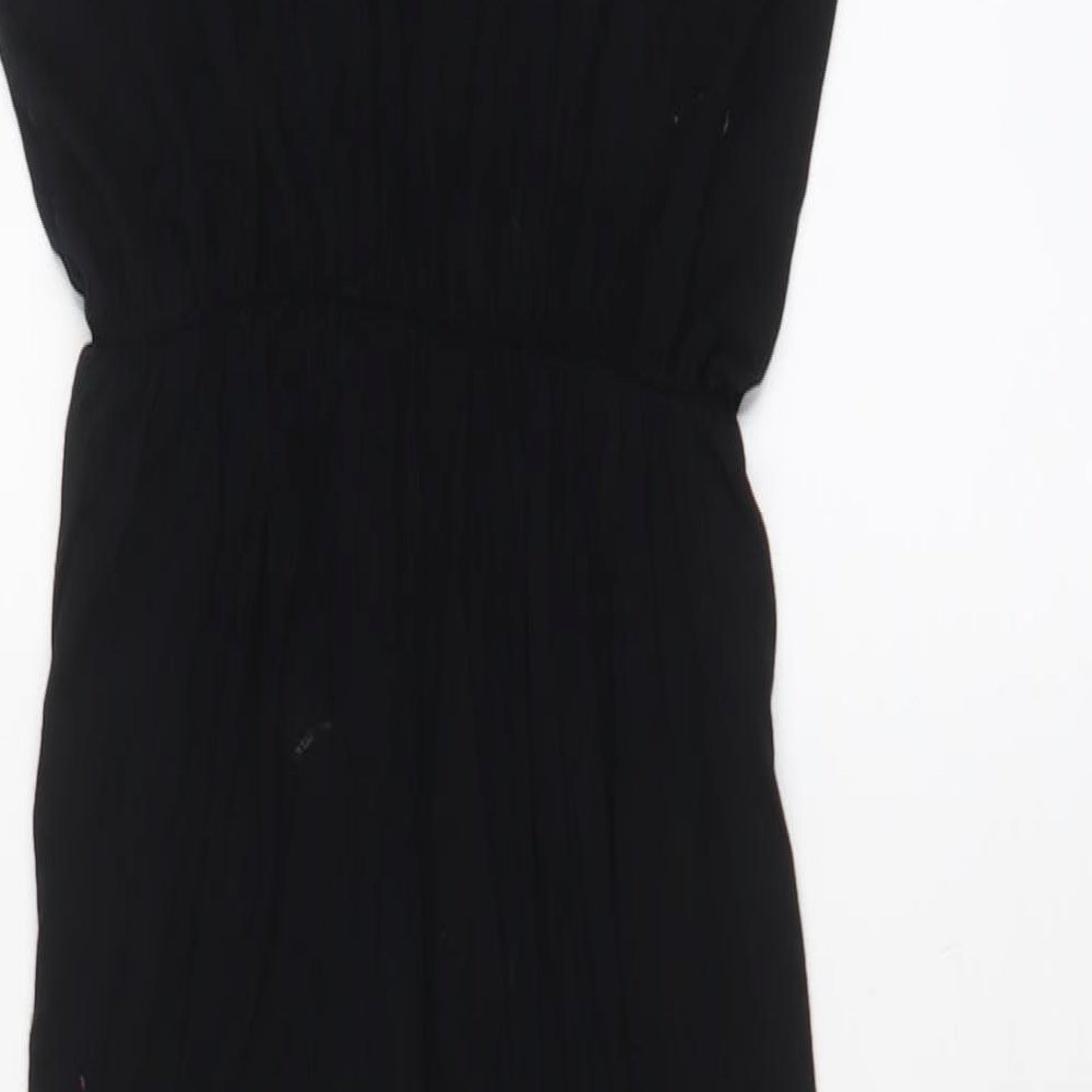 River Island Womens Black Viscose A-Line Size 8 Scoop Neck Pullover