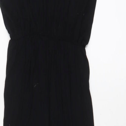 River Island Womens Black Viscose A-Line Size 8 Scoop Neck Pullover