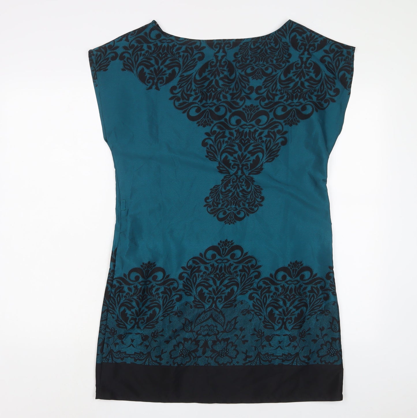 Dorothy Perkins Womens Blue Fair Isle Polyester A-Line Size 10 Boat Neck Pullover