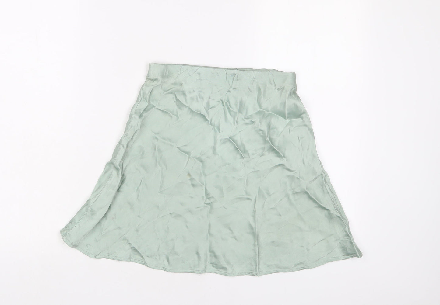 H&M Womens Green Polyester A-Line Skirt Size XS