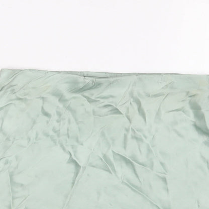 H&M Womens Green Polyester A-Line Skirt Size XS