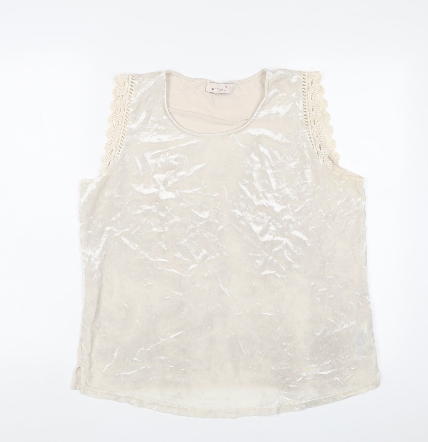 Womens UK Size 14 Per Una Beige Basic Tank