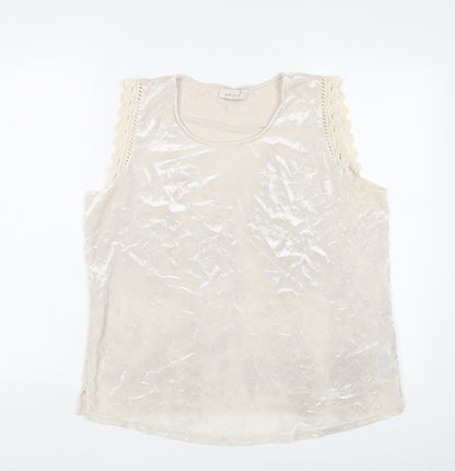 Womens UK Size 14 Per Una Beige Basic Tank