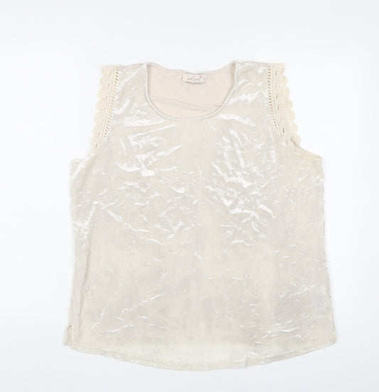 Womens UK Size 14 Per Una Beige Basic Tank