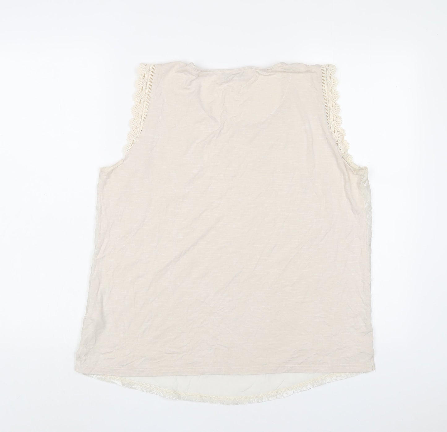 Womens UK Size 14 Per Una Beige Basic Tank