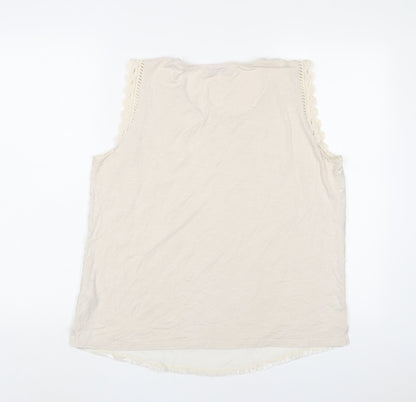 Womens UK Size 14 Per Una Beige Basic Tank