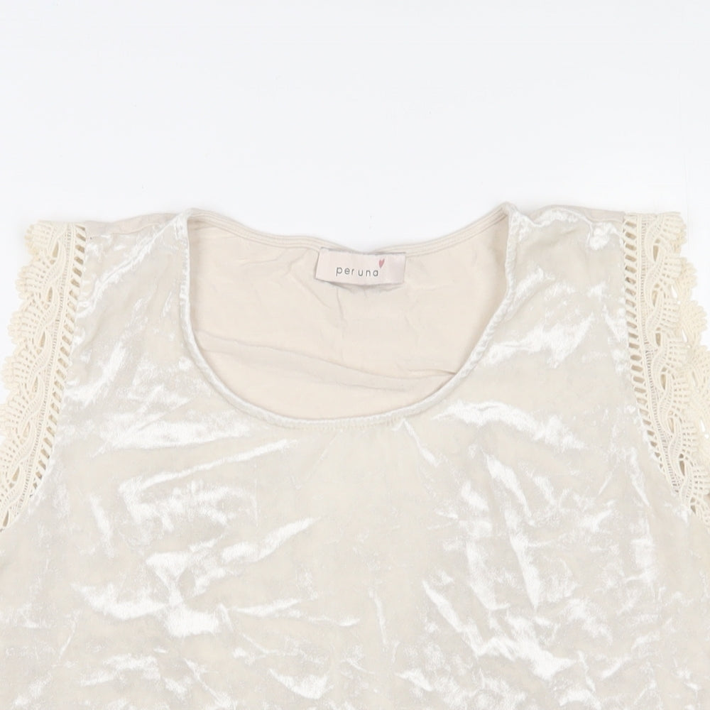 Womens UK Size 14 Per Una Beige Basic Tank