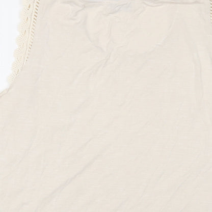 Womens UK Size 14 Per Una Beige Basic Tank
