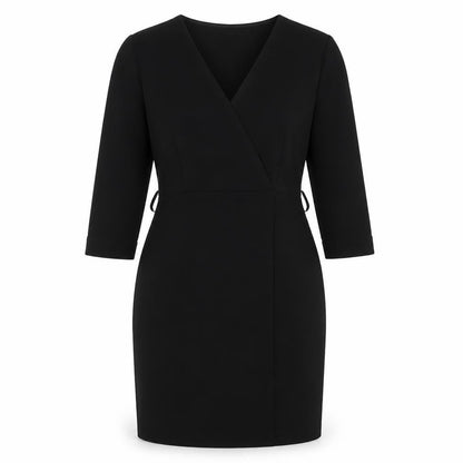 Mango Womens Black Polyester Sheath Size M V-Neck Zip