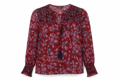 Womens UK Size 10 New Look Red Basic Blouse