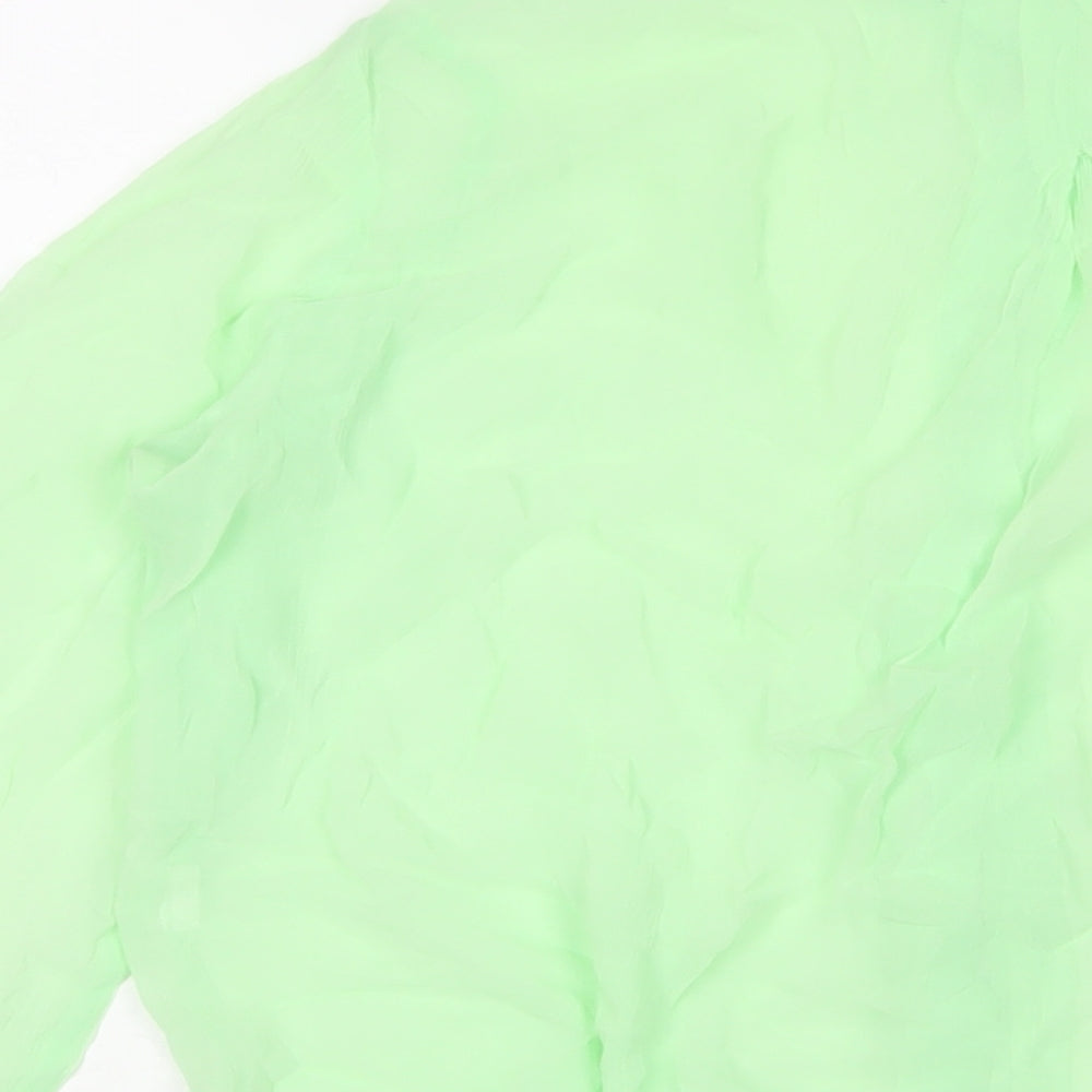 Womens UK Size M Zara Green Basic Button-Up