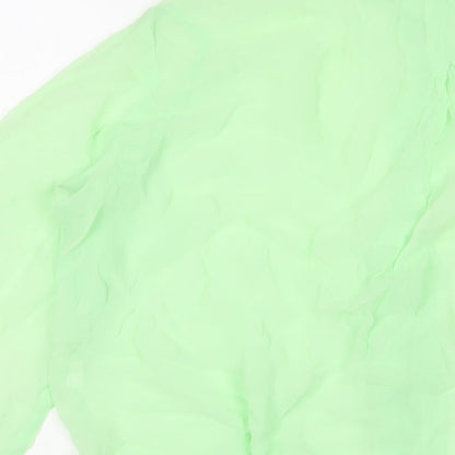 Womens UK Size M Zara Green Basic Button-Up