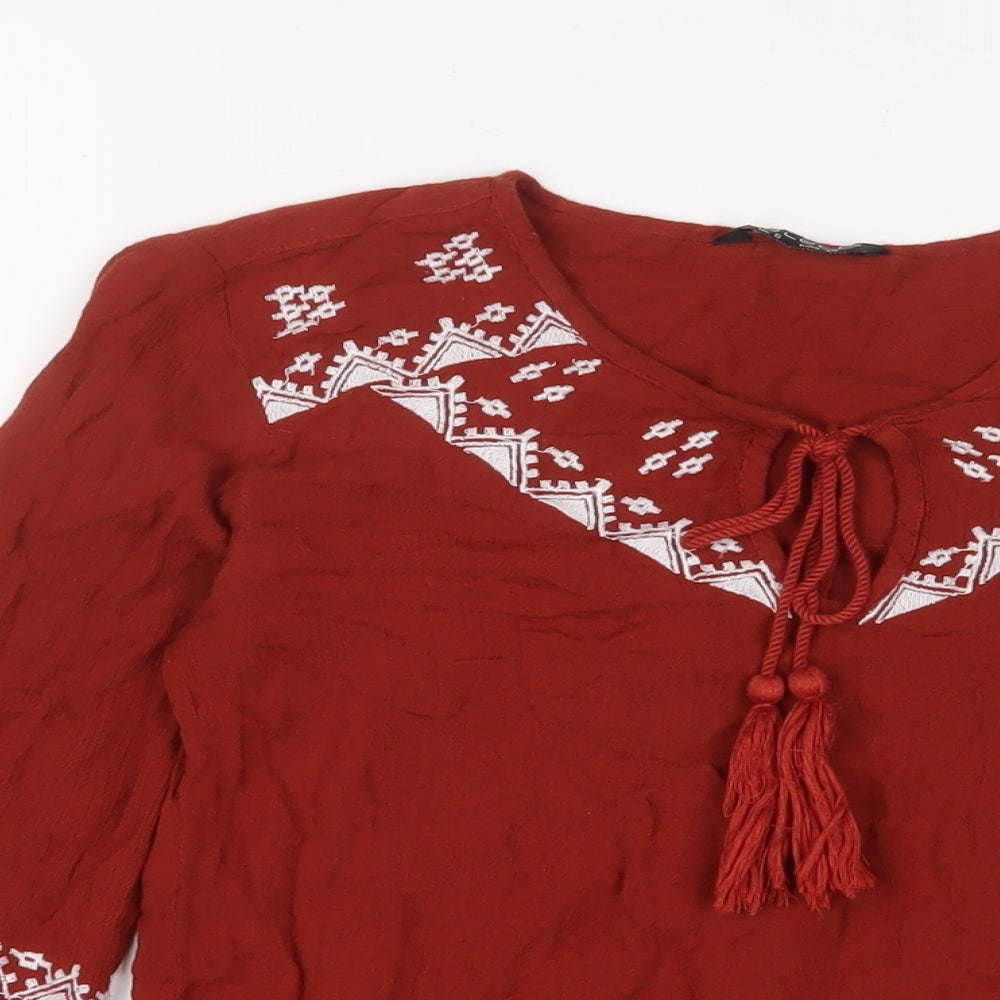 Womens UK Size 6 Select Brown Basic Blouse