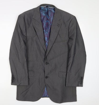 Mens UK Size 40 Jacamo Regular Grey Suit Jacket