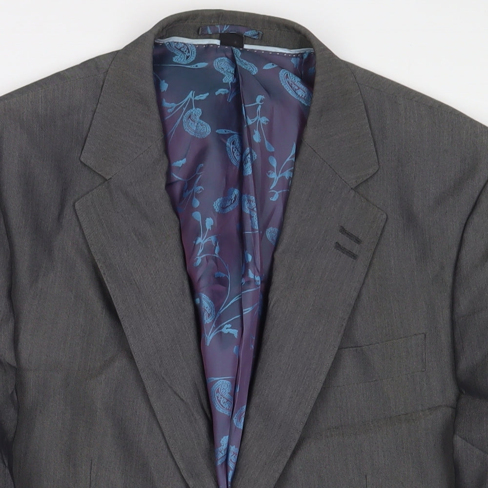 Mens UK Size 40 Jacamo Regular Grey Suit Jacket