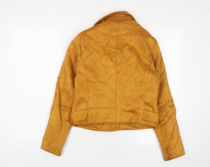 New Look Womens Yellow Jacket Size 12 Zip - Belted