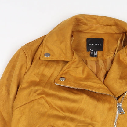 New Look Womens Yellow Jacket Size 12 Zip - Belted