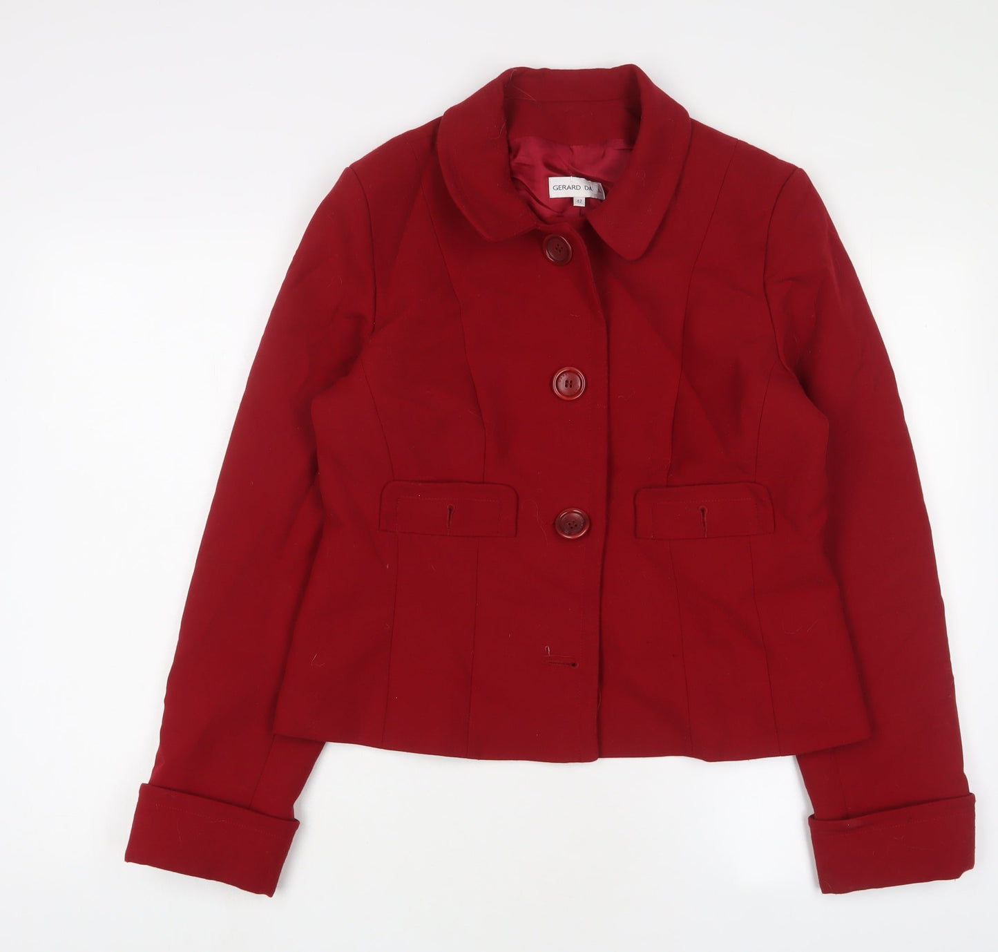 Gerard Darel Womens Red Jacket Size 14 Button