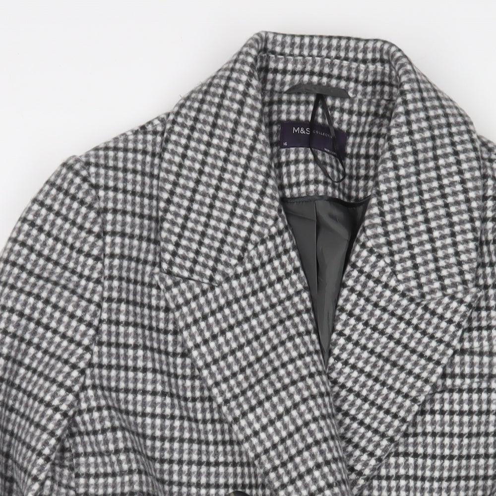 Womens UK Size 16 Marks and Spencer Grey Overcoat