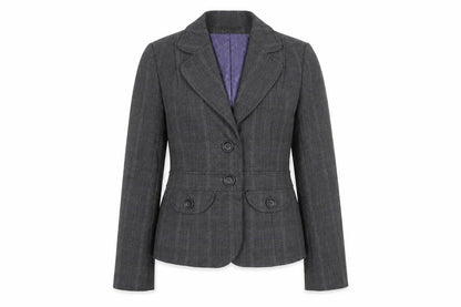 Next Womens Grey Plaid Jacket Blazer Size 10 Button