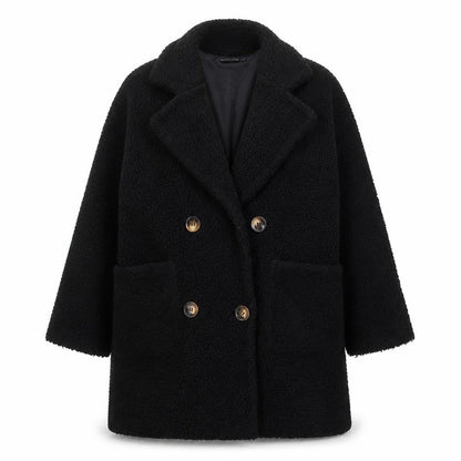 Womens UK Size 18 PRETTYLITTLETHING Black Overcoat