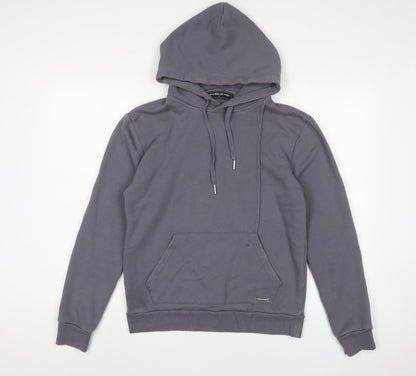 Manière De Voir Mens Grey Cotton Pullover Hoodie Size S