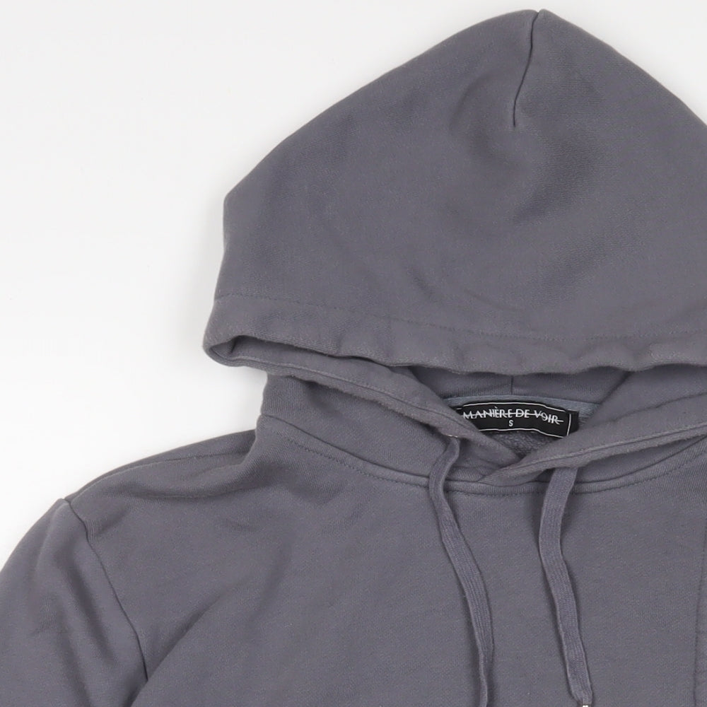 Manière De Voir Mens Grey Cotton Pullover Hoodie Size S