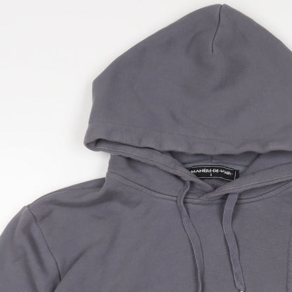 Manière De Voir Mens Grey Cotton Pullover Hoodie Size S