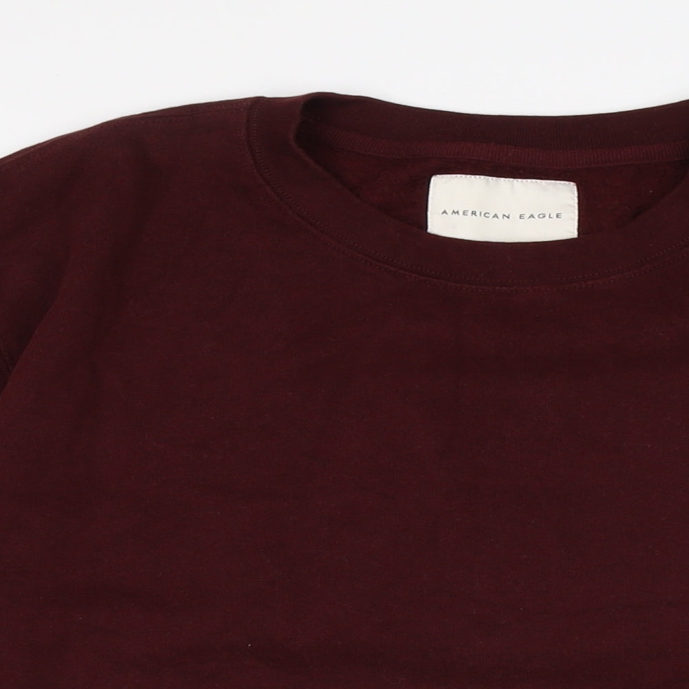 Mens UK Size L American Eagle Red Pullover Sweatshirt