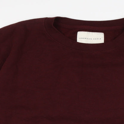 Mens UK Size L American Eagle Red Pullover Sweatshirt