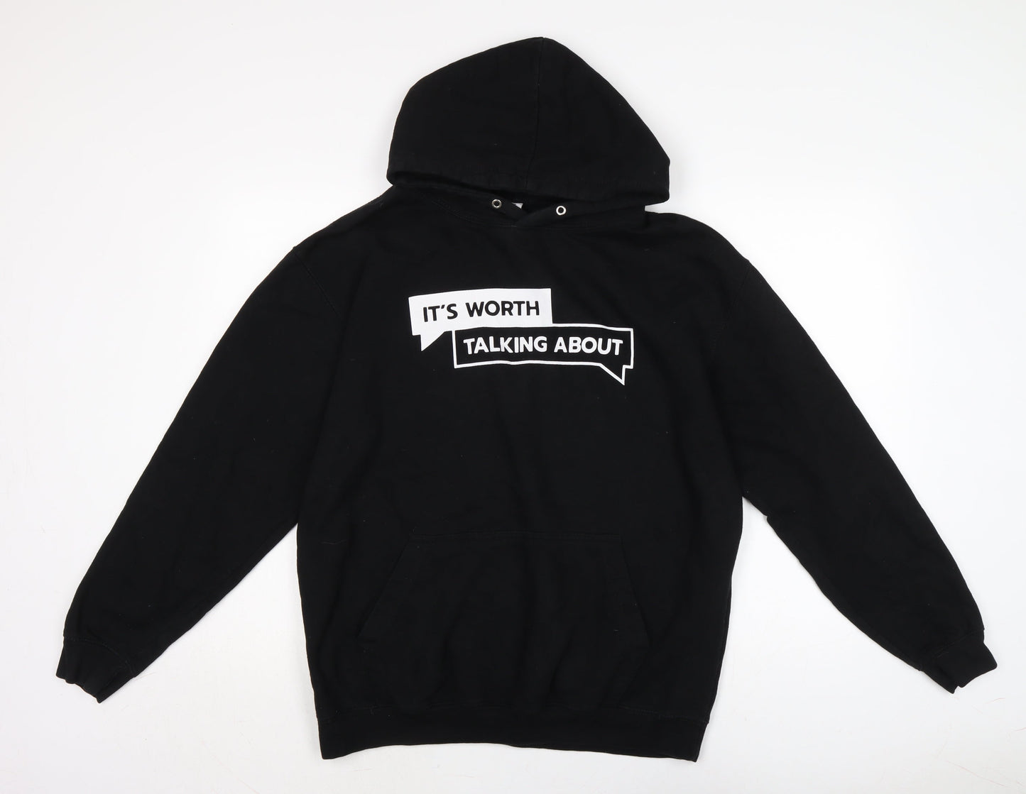 Mens UK Size L Just Hoods Black Pullover Sweatshirt
