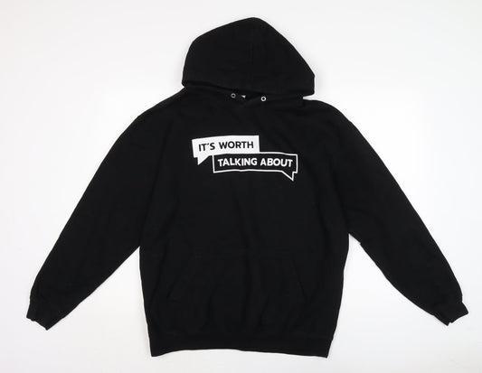 Mens UK Size L Just Hoods Black Pullover Sweatshirt
