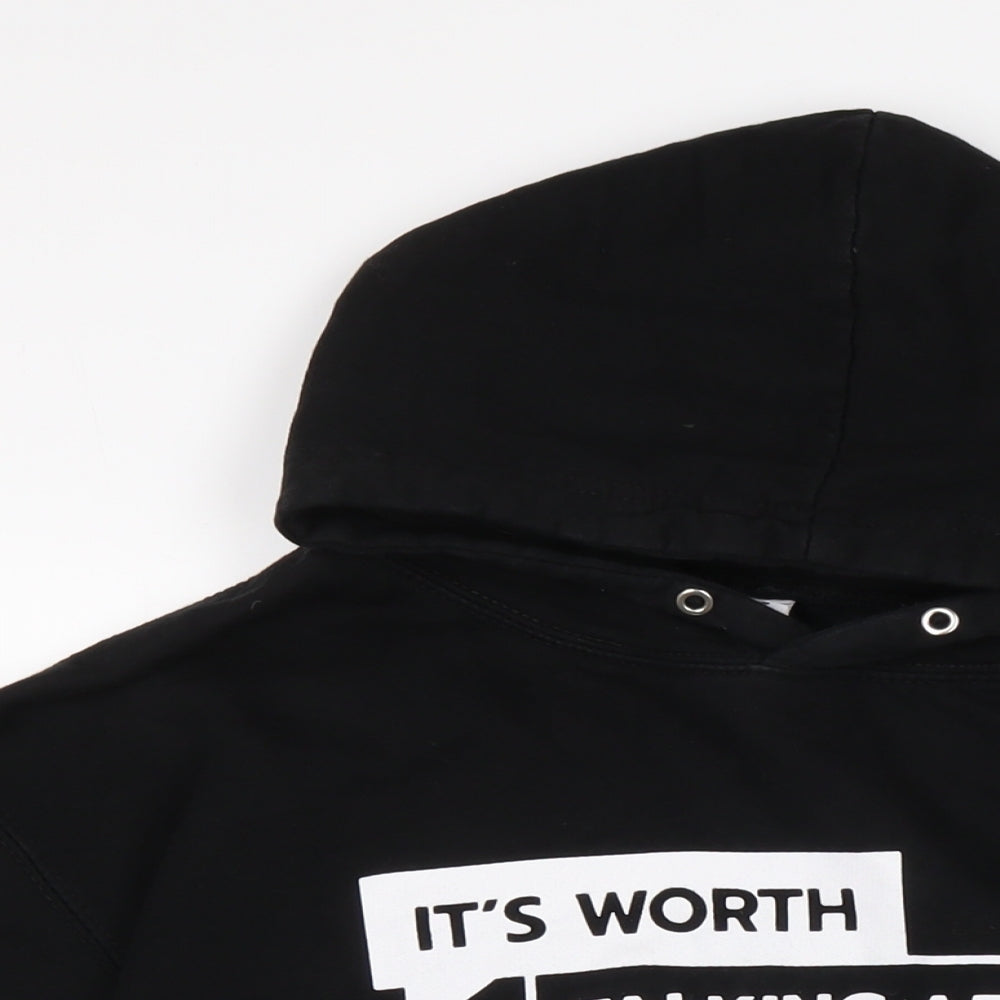 Mens UK Size L Just Hoods Black Pullover Sweatshirt