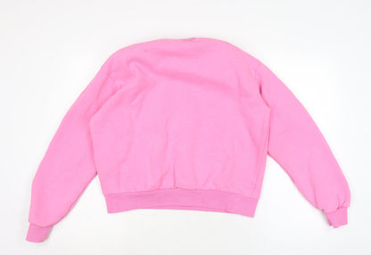 poser Womens Pink Cotton Pullover Sweatshirt Size S - Padded shoulders.