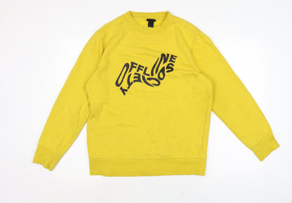Mens UK Size S H&M Yellow Pullover Sweatshirt