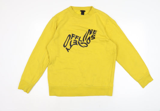 Mens UK Size S H&M Yellow Pullover Sweatshirt