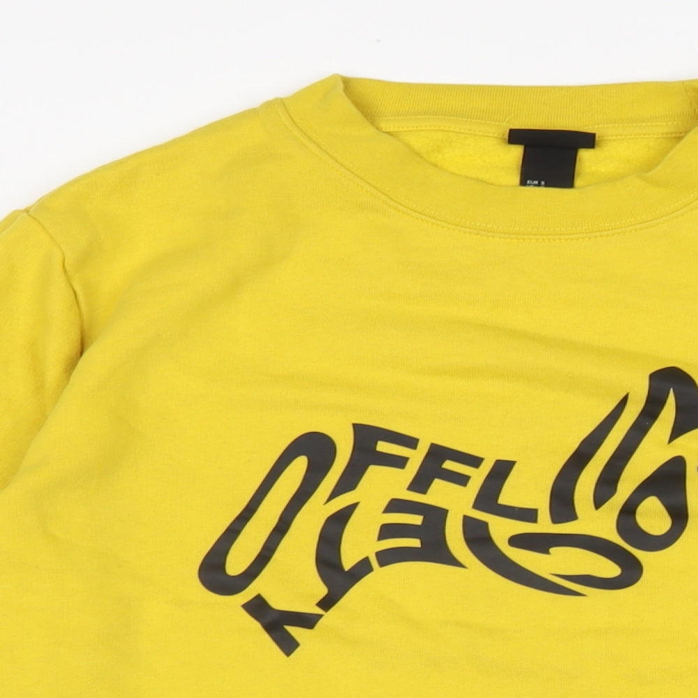 Mens UK Size S H&M Yellow Pullover Sweatshirt