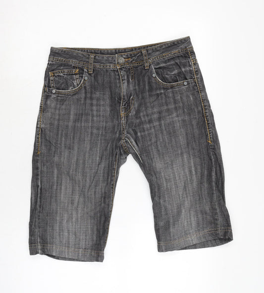 Redwood Mens Grey Cotton Bermuda Shorts Size 31 in L14 in Regular Zip