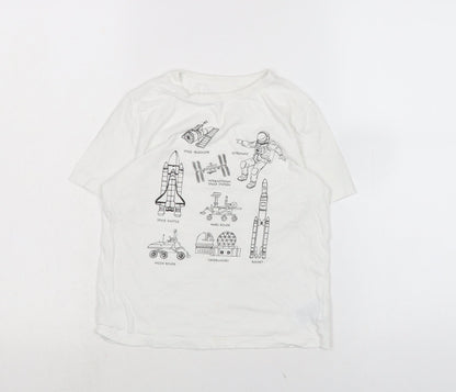 Gap Boys White Houndstooth Cotton Basic T-Shirt Size S Henley
