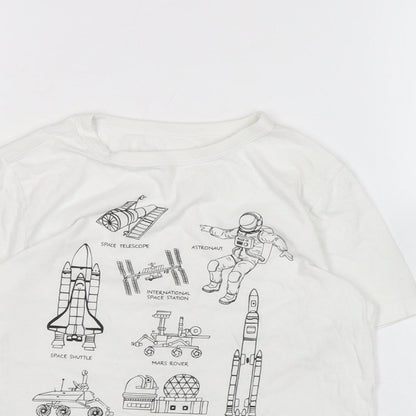 Gap Boys White Houndstooth Cotton Basic T-Shirt Size S Henley