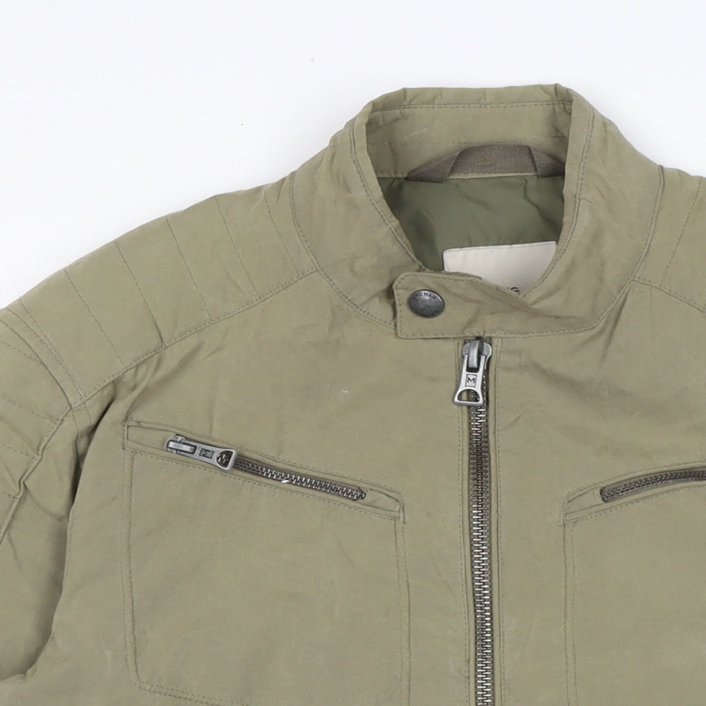 Mens UK Size L MNG Green Biker Coat