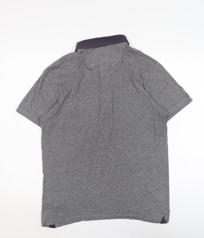 Marks and Spencer Mens Blue Cotton T-Shirt Size M Collared