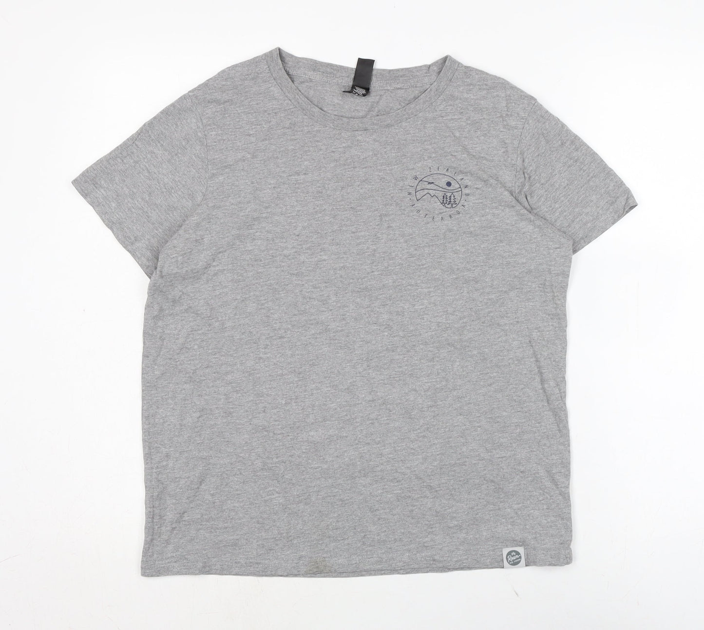 Maple Womens Grey Cotton Basic T-Shirt Size M Crew Neck