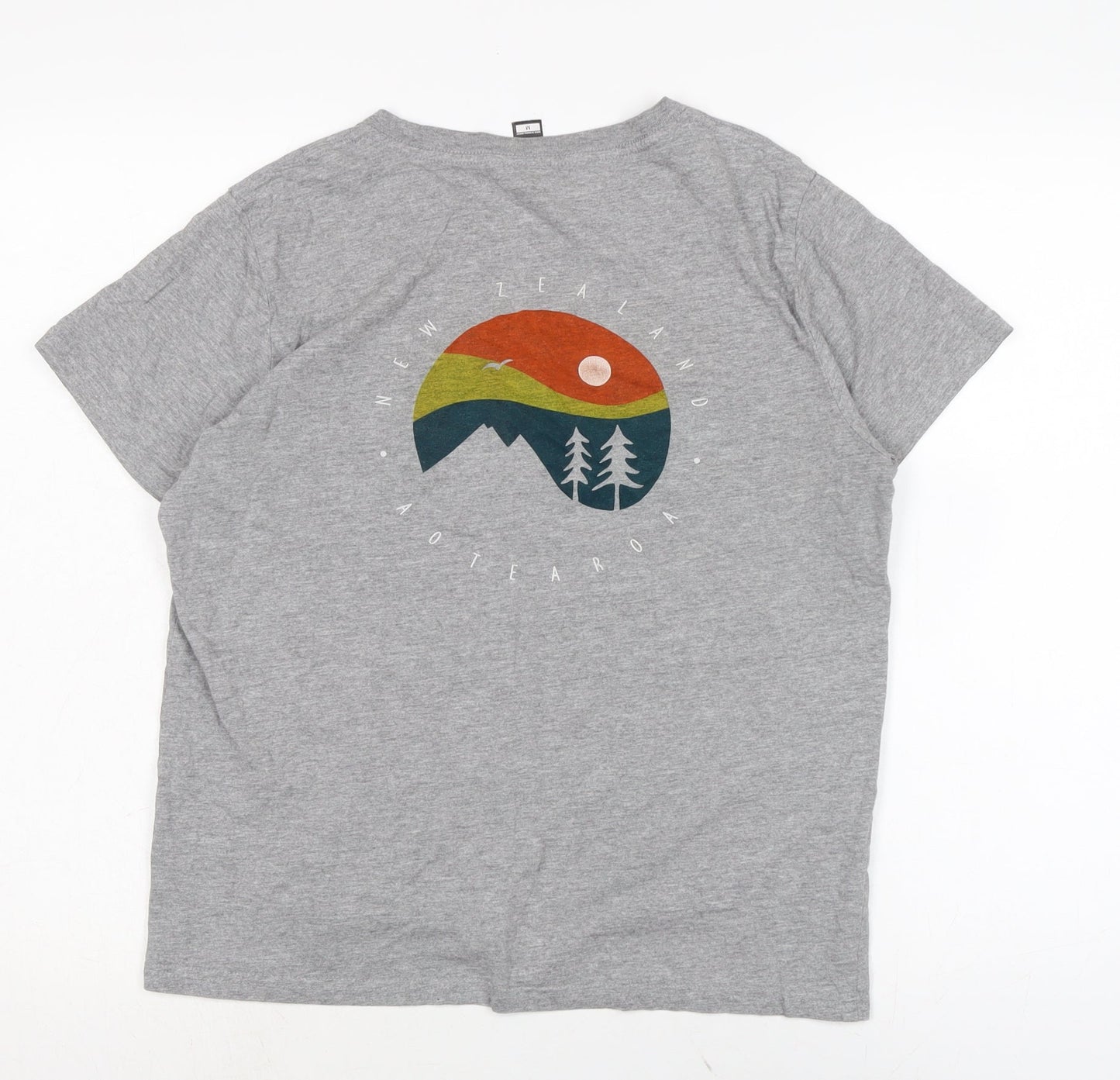 Maple Womens Grey Cotton Basic T-Shirt Size M Crew Neck