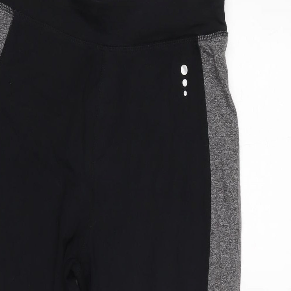 TU Womens Black Cotton Cropped Leggings Size 8 L21 in