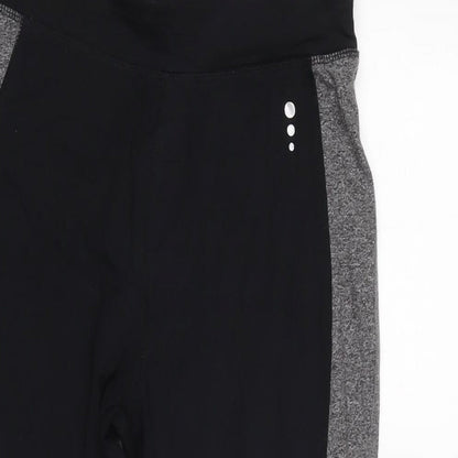 TU Womens Black Cotton Cropped Leggings Size 8 L21 in