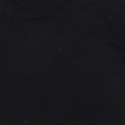 Marks and Spence Girls Black Cotton Jersey T-Shirt Size 11-12 Years Crew Neck